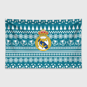 Флаг-баннер с принтом Ronaldo 7 Новогодний в Кировске, 100% полиэстер | размер 67 х 109 см, плотность ткани — 95 г/м2; по краям флага есть четыре люверса для крепления | fc | real madrid | реал мадрид | спорт | спортивные | фк | футбол | футбольный клуб