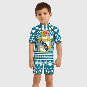 Детский купальный костюм 3D с принтом Ronaldo 7 Новогодний в Кировске, Полиэстер 85%, Спандекс 15% | застежка на молнии на спине | Тематика изображения на принте: fc | real madrid | реал мадрид | спорт | спортивные | фк | футбол | футбольный клуб