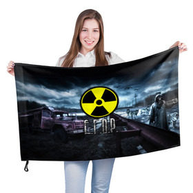 Флаг 3D с принтом S.T.A.L.K.E.R. - Е.Г.О.Р. в Кировске, 100% полиэстер | плотность ткани — 95 г/м2, размер — 67 х 109 см. Принт наносится с одной стороны | stalker | егор | егорка | имя | припять | радиация | сталкер | чернобыль