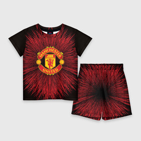 Детский костюм с шортами 3D с принтом F.C.M.U 2018 Abstract uniform в Кировске,  |  | fc | manchester united | манчестер юнайтед | спорт | спортивные | фк | футбол | футбольный клуб