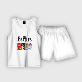 Детская пижама с шортами хлопок с принтом The Beatles в Кировске,  |  | битлз | джон леннон | джордж харрисон | пол маккартни | ринго старр