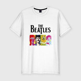 Мужская футболка премиум с принтом The Beatles в Кировске, 92% хлопок, 8% лайкра | приталенный силуэт, круглый вырез ворота, длина до линии бедра, короткий рукав | битлз | джон леннон | джордж харрисон | пол маккартни | ринго старр