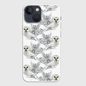 Чехол для iPhone 13 mini с принтом Owl with roses в Кировске,  |  | Тематика изображения на принте: flowers | owl | owls | roses | розы | сова | совы | цветы