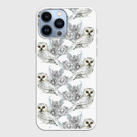 Чехол для iPhone 13 Pro Max с принтом Owl with roses в Кировске,  |  | Тематика изображения на принте: flowers | owl | owls | roses | розы | сова | совы | цветы