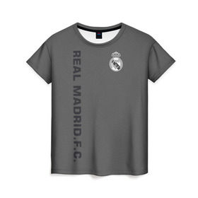 Женская футболка 3D с принтом Real Madrid 2018 Vintage в Кировске, 100% полиэфир ( синтетическое хлопкоподобное полотно) | прямой крой, круглый вырез горловины, длина до линии бедер | fc | real madrid | реал мадрид | спорт | спортивные | фк | футбол | футбольный клуб