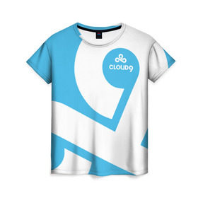 Женская футболка 3D с принтом cs:go - Cloud 9 (2018 Style) в Кировске, 100% полиэфир ( синтетическое хлопкоподобное полотно) | прямой крой, круглый вырез горловины, длина до линии бедер | 0x000000123 | 9 | cloud9 | csgo | клауд | кс го