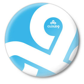 Значок с принтом cs:go - Cloud 9 (2018 Style) в Кировске,  металл | круглая форма, металлическая застежка в виде булавки | Тематика изображения на принте: 0x000000123 | 9 | cloud9 | csgo | клауд | кс го