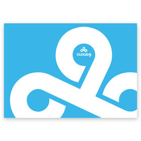 Поздравительная открытка с принтом cs:go - Cloud 9 (2018 Style) в Кировске, 100% бумага | плотность бумаги 280 г/м2, матовая, на обратной стороне линовка и место для марки
 | 0x000000123 | 9 | cloud9 | csgo | клауд | кс го