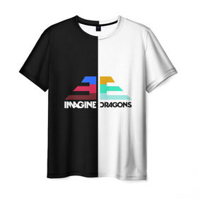 Мужская футболка 3D с принтом Imagine Dragons в Кировске, 100% полиэфир | прямой крой, круглый вырез горловины, длина до линии бедер | dragons | imagine | бэн макки | драгонс | дэн платцман | дэн рейнольдс | имеджин | уэйн сермон