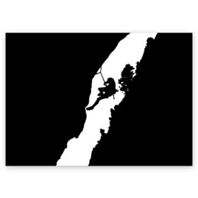 Поздравительная открытка с принтом Climbing в Кировске, 100% бумага | плотность бумаги 280 г/м2, матовая, на обратной стороне линовка и место для марки
 | Тематика изображения на принте: climbing | климбинг | отвес | скала | скалодром | скалолаз | скалолазание | сколы | ущелье