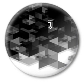 Значок с принтом Juventus 2018 Geometry Sport в Кировске,  металл | круглая форма, металлическая застежка в виде булавки | fc | juventus | спорт | спортивные | фк | футбол | футбольный клуб | ювентус