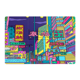 Магнитный плакат 3Х2 с принтом Токио в Кировске, Полимерный материал с магнитным слоем | 6 деталей размером 9*9 см | азия | буквы | вывески | иероглифы | кислота | мегаполис | неон | неонуар | флуо | япония | яркий