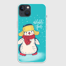 Чехол для iPhone 13 с принтом Пингвин в шарфе в Кировске,  |  | зима | новый год | пингвин | подарок | рождество