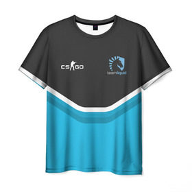 Мужская футболка 3D с принтом Liquid - NitrO Player CS GO в Кировске, 100% полиэфир | прямой крой, круглый вырез горловины, длина до линии бедер | dota | dota 2 | team | team liquid | дота | киберспорт | логотип | эмблема