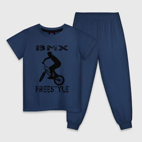 Детская пижама хлопок с принтом BMX FreeStyle в Кировске, 100% хлопок |  брюки и футболка прямого кроя, без карманов, на брюках мягкая резинка на поясе и по низу штанин
 | Тематика изображения на принте: bmx | freestyle | велик | велосипед | трюки | экстрим