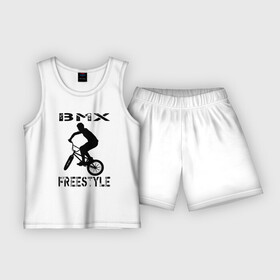 Детская пижама с шортами хлопок с принтом BMX FreeStyle в Кировске,  |  | Тематика изображения на принте: bmx | freestyle | велик | велосипед | трюки | экстрим