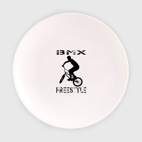Тарелка 3D с принтом BMX FreeStyle в Кировске, фарфор | диаметр - 210 мм
диаметр для нанесения принта - 120 мм | Тематика изображения на принте: bmx | freestyle | велик | велосипед | трюки | экстрим