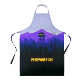 Фартук 3D с принтом Firewatch в Кировске, 100% полиэстер | общий размер — 65 х 85 см, ширина нагрудника — 26 см, горловина — 53 см, длина завязок — 54 см, общий обхват в поясе — 173 см. Принт на завязках и на горловине наносится с двух сторон, на основной части фартука — только с внешней стороны | вышка | закат | лес | пейзаж