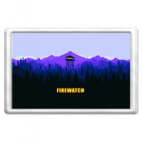 Магнит 45*70 с принтом Firewatch в Кировске, Пластик | Размер: 78*52 мм; Размер печати: 70*45 | вышка | закат | лес | пейзаж