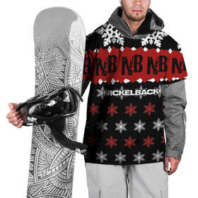 Накидка на куртку 3D с принтом Праздничный Nickelback в Кировске, 100% полиэстер |  | nickelback | дэниел адэр | майк крюгер | никелбек | никл бек | новогодний | новый год | райан пик | рождество | чед крюгер