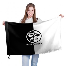 Флаг 3D с принтом Iron Maiden в Кировске, 100% полиэстер | плотность ткани — 95 г/м2, размер — 67 х 109 см. Принт наносится с одной стороны | 