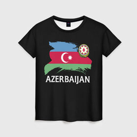 Женская футболка 3D с принтом Азербайджан в Кировске, 100% полиэфир ( синтетическое хлопкоподобное полотно) | прямой крой, круглый вырез горловины, длина до линии бедер | azerbaijan | azerbaycan | baku | sssr | азербайджан | азербайджанская | азия | айзербайджан | баку | карта | мусульмане | народ | республика | советский союз | ссср | страна | флаг