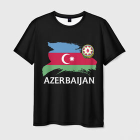 Мужская футболка 3D с принтом Азербайджан в Кировске, 100% полиэфир | прямой крой, круглый вырез горловины, длина до линии бедер | azerbaijan | azerbaycan | baku | sssr | азербайджан | азербайджанская | азия | айзербайджан | баку | карта | мусульмане | народ | республика | советский союз | ссср | страна | флаг