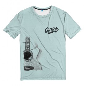 Мужская футболка 3D с принтом Guitar в Кировске, 100% полиэфир | прямой крой, круглый вырез горловины, длина до линии бедер | гитара | гитарист | музыка | музыкант