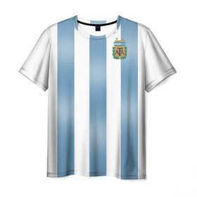 Мужская футболка 3D с принтом Аргентина ЧМ 2018 в Кировске, 100% полиэфир | прямой крой, круглый вырез горловины, длина до линии бедер | cup | fifa | world | мира | мундиаль | россия | чемпионат