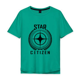 Мужская футболка хлопок Oversize с принтом Star Citizen в Кировске, 100% хлопок | свободный крой, круглый ворот, “спинка” длиннее передней части | Тематика изображения на принте: игра | космический | космос | симулятор