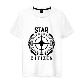 Мужская футболка хлопок с принтом Star Citizen в Кировске, 100% хлопок | прямой крой, круглый вырез горловины, длина до линии бедер, слегка спущенное плечо. | игра | космический | космос | симулятор