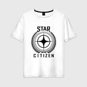 Женская футболка хлопок Oversize с принтом Star Citizen в Кировске, 100% хлопок | свободный крой, круглый ворот, спущенный рукав, длина до линии бедер
 | игра | космический | космос | симулятор