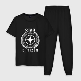 Мужская пижама хлопок с принтом Star Citizen в Кировске, 100% хлопок | брюки и футболка прямого кроя, без карманов, на брюках мягкая резинка на поясе и по низу штанин
 | игра | космический | космос | симулятор
