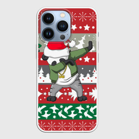 Чехол для iPhone 13 Pro с принтом Панда DAB дед Мороз в Кировске,  |  | Тематика изображения на принте: dab | дед мороз | елка | новогодний узор | новый год | панда dab | панда dab дед мороз | снег | снежинки