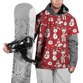Накидка на куртку 3D с принтом Новый год в Кировске, 100% полиэстер |  | Тематика изображения на принте: дед мороз | новогодний олень | новый год | олень | пингвин | подарок на новый год | снеговик