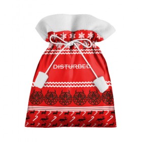 Подарочный 3D мешок с принтом Праздничный Disturbed в Кировске, 100% полиэстер | Размер: 29*39 см | Тематика изображения на принте: disturbed | встревоженные | джон мойер | дистёрбд | дэвид дрейман | дэн дониган | майк венгрен | новогодний | новый год | праздник | рождество