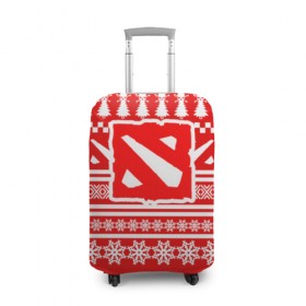 Чехол для чемодана 3D с принтом Свитер DOTA 2 в Кировске, 86% полиэфир, 14% спандекс | двустороннее нанесение принта, прорези для ручек и колес | dota | dota 2 | logo | rpg | дота | игры | лого | логотип | новый год