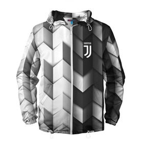 Мужская ветровка 3D с принтом Juventus 2018 Geometry Sport в Кировске, 100% полиэстер | подол и капюшон оформлены резинкой с фиксаторами, два кармана без застежек по бокам, один потайной карман на груди | fc | juventus | спорт | спортивные | фк | футбол | футбольный клуб | ювентус