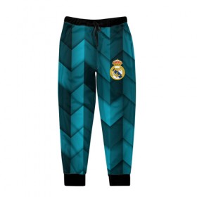 Мужские брюки 3D с принтом Real Madrid 2018 Sport в Кировске, 100% полиэстер | манжеты по низу, эластичный пояс регулируется шнурком, по бокам два кармана без застежек, внутренняя часть кармана из мелкой сетки | Тематика изображения на принте: 