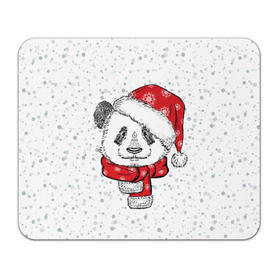 Коврик прямоугольный с принтом Панда Санта в Кировске, натуральный каучук | размер 230 х 185 мм; запечатка лицевой стороны | дед мороз | зима | медведь | праздник | рождество | санта клаус | снег | шапка | шарф