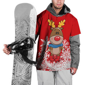 Накидка на куртку 3D с принтом Олень в шарфике в Кировске, 100% полиэстер |  | Тематика изображения на принте: новогодний олень | новый год | олень | олень в шарфике | подарок на новый год