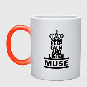 Кружка хамелеон с принтом Keep calm and listen Muse в Кировске, керамика | меняет цвет при нагревании, емкость 330 мл | muse | альтернативный | группа | доминик ховард | крис уолстенхолм | мосе | моус | моусе | муз | муза | музе | музыка | мусе | мэттью беллами | прогрессивный | рок | симфонический | спейс | спейсрок