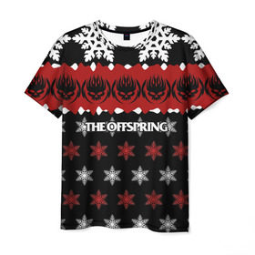 Мужская футболка 3D с принтом Праздничный The Offspring в Кировске, 100% полиэфир | прямой крой, круглый вырез горловины, длина до линии бедер | the offspring | офспринг | оффспринг | рок