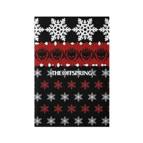 Обложка для паспорта матовая кожа с принтом Праздничный The Offspring в Кировске, натуральная матовая кожа | размер 19,3 х 13,7 см; прозрачные пластиковые крепления | the offspring | офспринг | оффспринг | рок