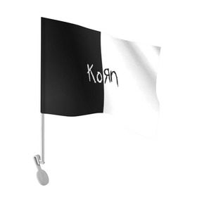 Флаг для автомобиля с принтом Korn в Кировске, 100% полиэстер | Размер: 30*21 см | korn | koяn | альтернативный | арвизу | гранж | грув | группа | дым | дэвис | корн | коян | лузье | манки | метал | музыка | нюметал | панк | песни | рок | уэлч | филди | филипп | хэд | шаффер