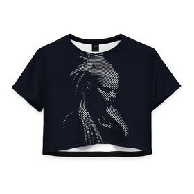 Женская футболка 3D укороченная с принтом Йоланди Фиссер в Кировске, 100% полиэстер | круглая горловина, длина футболки до линии талии, рукава с отворотами | die antwoord | yolandi visser |   | йоланди фиссер