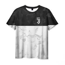 Мужская футболка 3D с принтом Juventus 2018 Black and White в Кировске, 100% полиэфир | прямой крой, круглый вырез горловины, длина до линии бедер | fc | juventus | спорт | спортивные | фк | футбол | футбольный клуб | ювентус