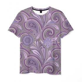 Мужская футболка 3D с принтом Цветочный Узор в Кировске, 100% полиэфир | прямой крой, круглый вырез горловины, длина до линии бедер | узор | цветы