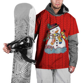 Накидка на куртку 3D с принтом Снеговик вышивка в Кировске, 100% полиэстер |  | new year | елка | новогодний | новогодняя вышивка | новый год | рождество | снег | снежинки