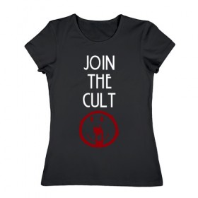 Женская футболка хлопок с принтом Cult в Кировске, 100% хлопок | прямой крой, круглый вырез горловины, длина до линии бедер, слегка спущенное плечо | ahs | american horror story | американская история ужасов